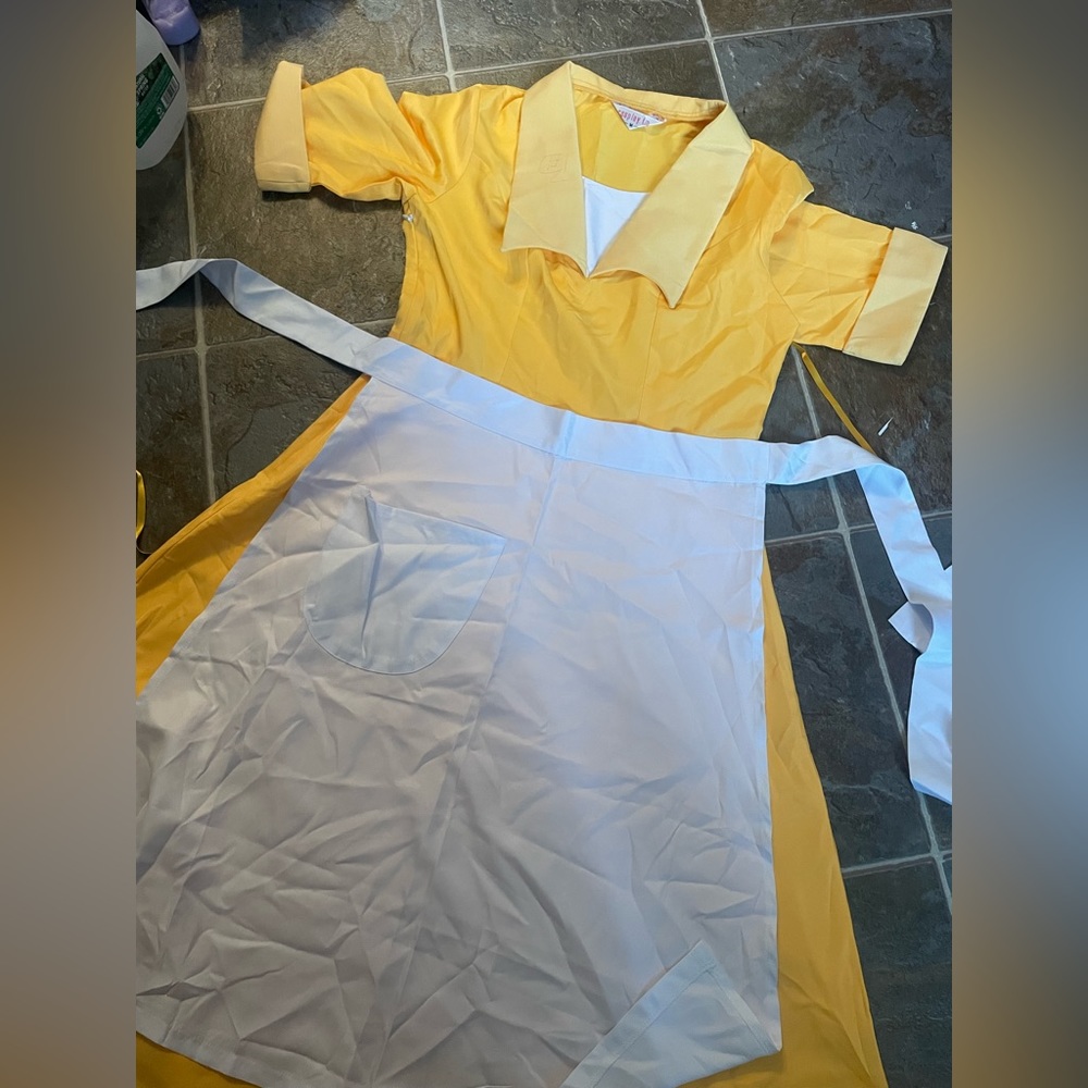 Yellow Maid Cosplay, Princess Tiana Waitress Dress